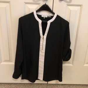 Calvin Klein Black & Off-white Blouse